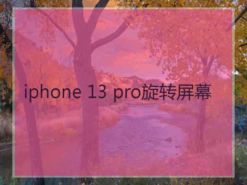 iphone 13 pro旋转屏幕