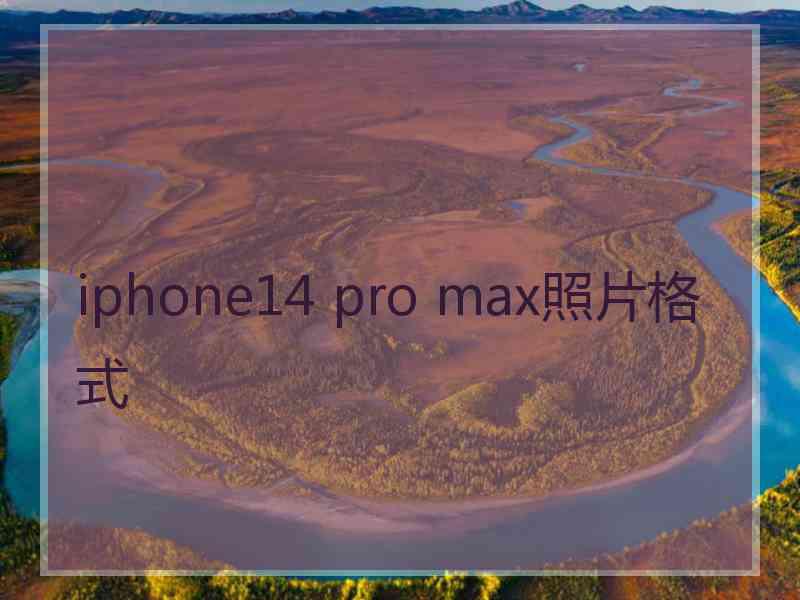 iphone14 pro max照片格式