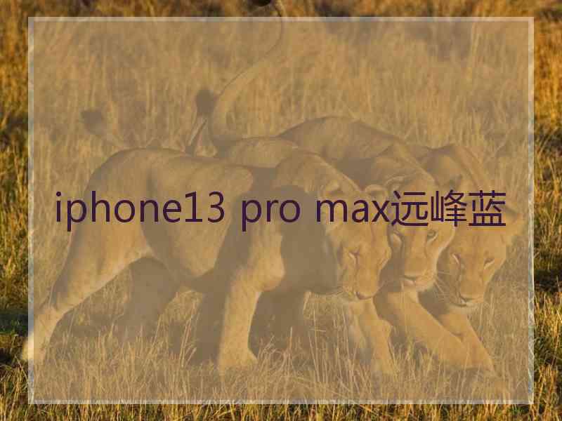 iphone13 pro max远峰蓝