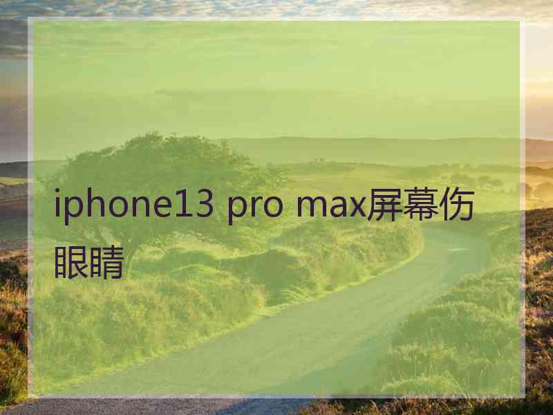 iphone13 pro max屏幕伤眼睛