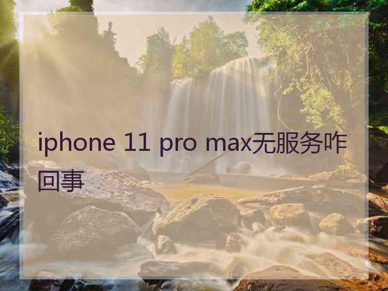 iphone 11 pro max无服务咋回事