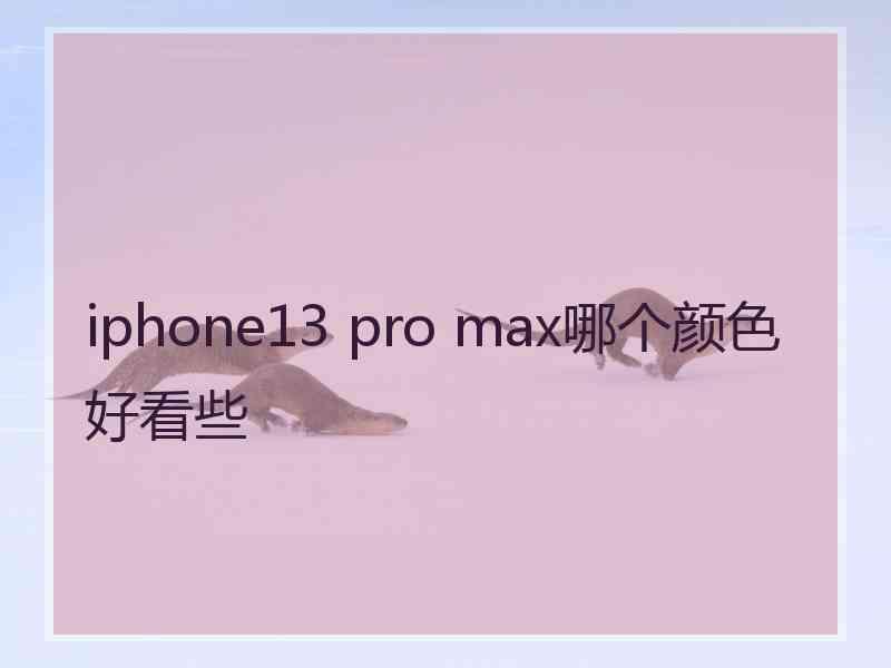 iphone13 pro max哪个颜色好看些