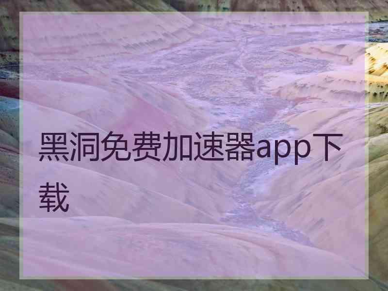 黑洞免费加速器app下载