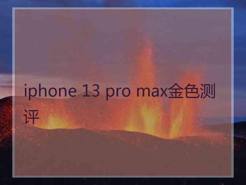 iphone 13 pro max金色测评