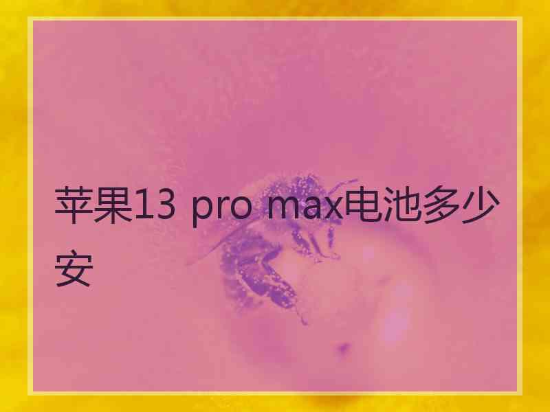 苹果13 pro max电池多少安