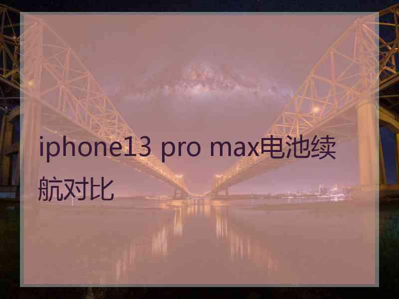 iphone13 pro max电池续航对比