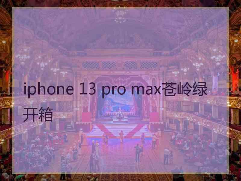 iphone 13 pro max苍岭绿开箱