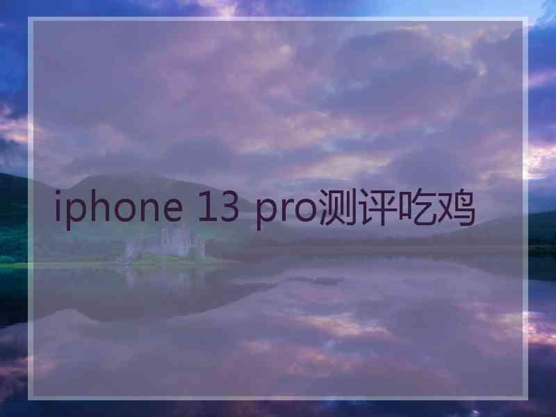 iphone 13 pro测评吃鸡