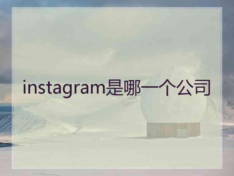 instagram是哪一个公司