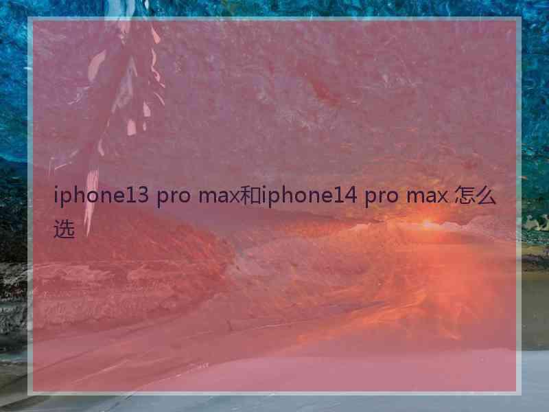 iphone13 pro max和iphone14 pro max 怎么选