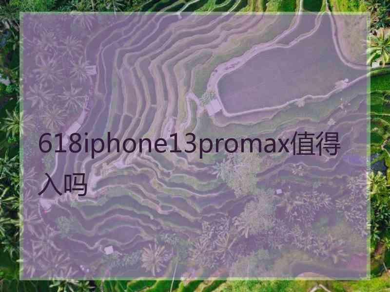 618iphone13promax值得入吗