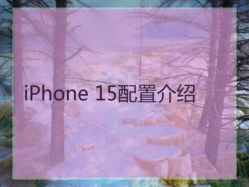 iPhone 15配置介绍