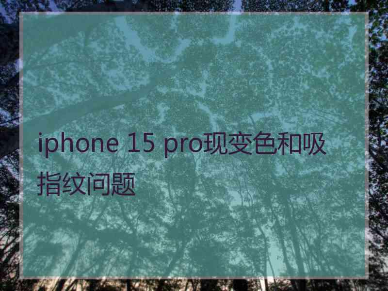 iphone 15 pro现变色和吸指纹问题