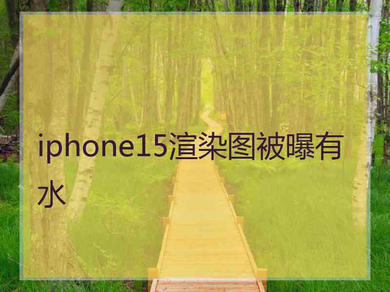 iphone15渲染图被曝有水