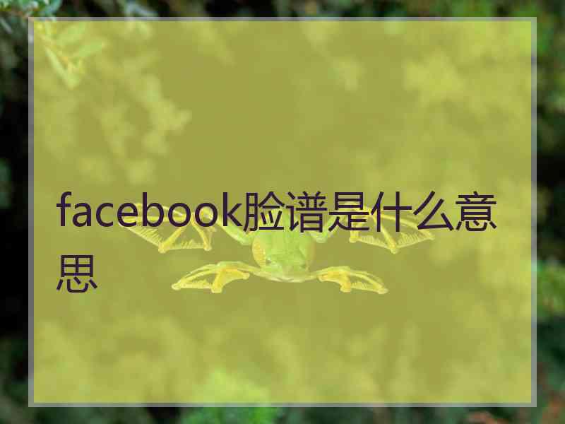 facebook脸谱是什么意思