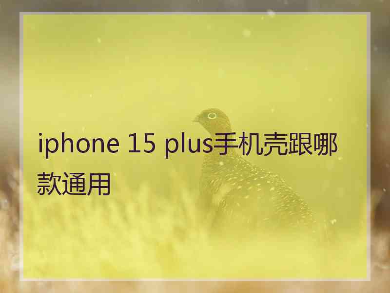 iphone 15 plus手机壳跟哪款通用