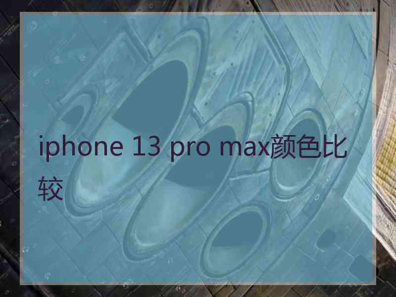 iphone 13 pro max颜色比较