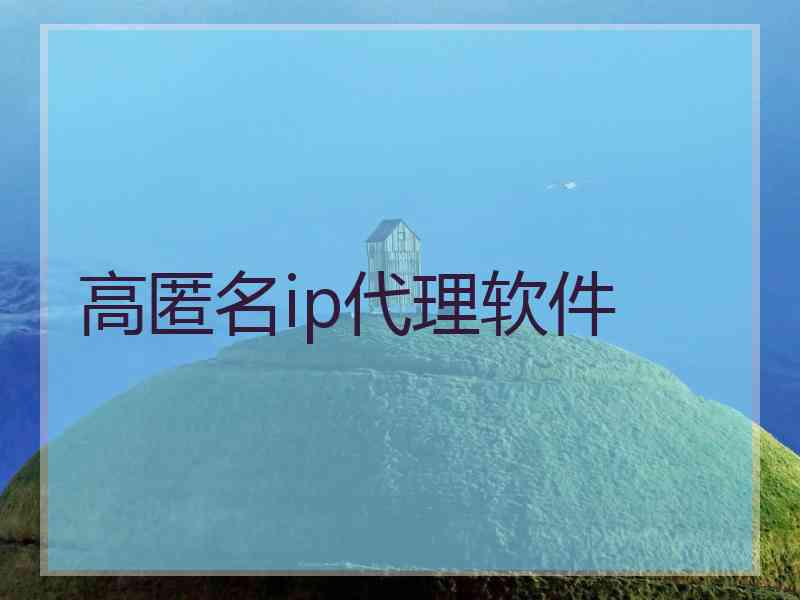 高匿名ip代理软件