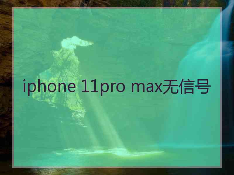 iphone 11pro max无信号