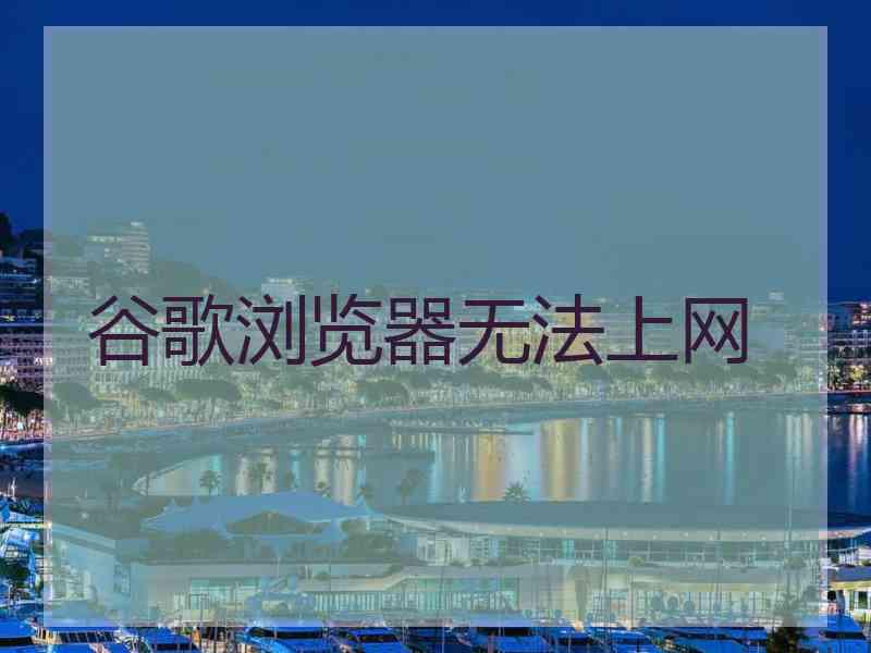 谷歌浏览器无法上网