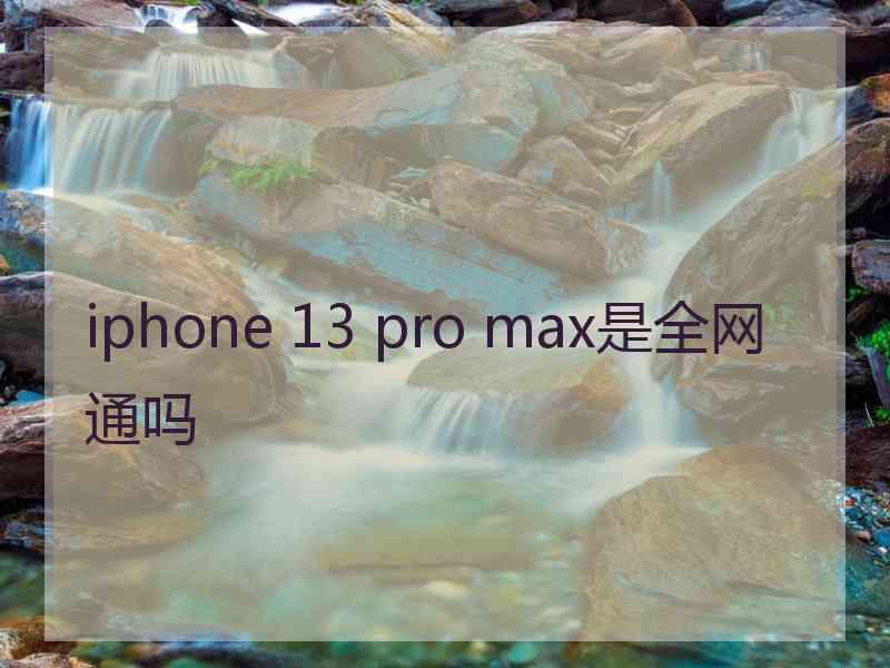 iphone 13 pro max是全网通吗