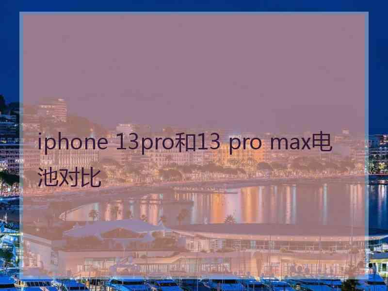 iphone 13pro和13 pro max电池对比