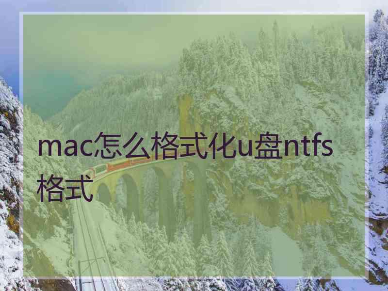 mac怎么格式化u盘ntfs格式