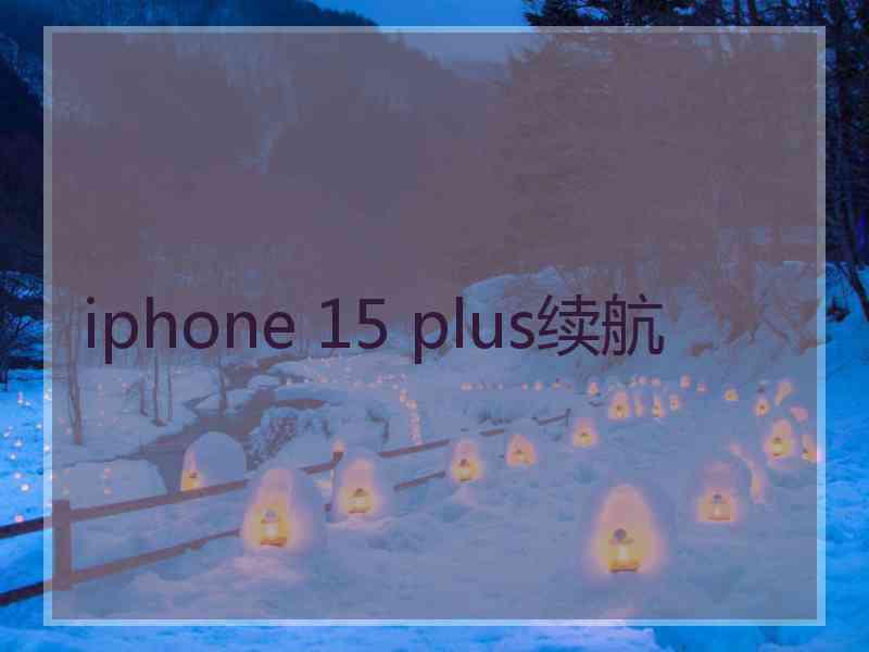 iphone 15 plus续航