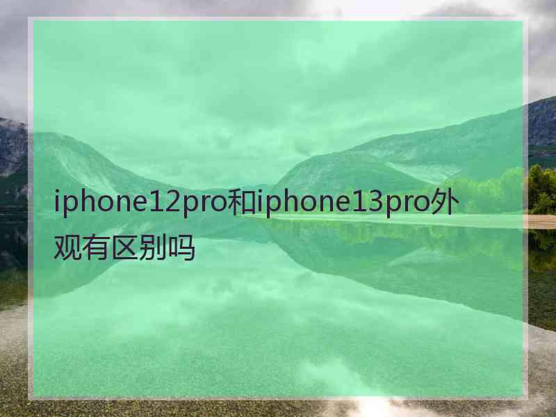 iphone12pro和iphone13pro外观有区别吗