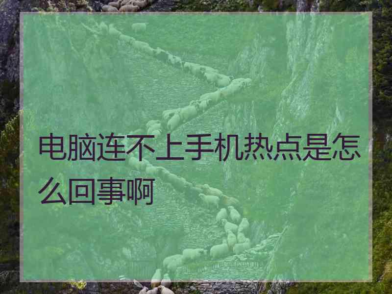 电脑连不上手机热点是怎么回事啊