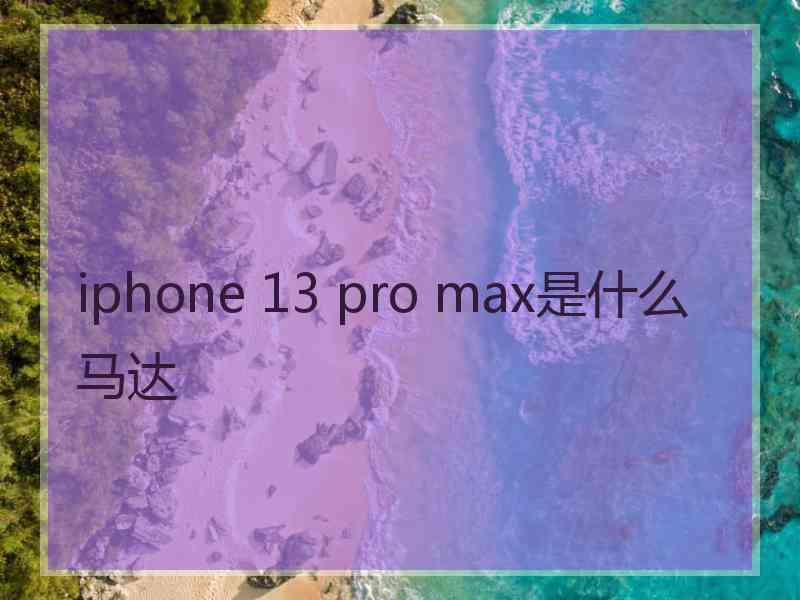 iphone 13 pro max是什么马达