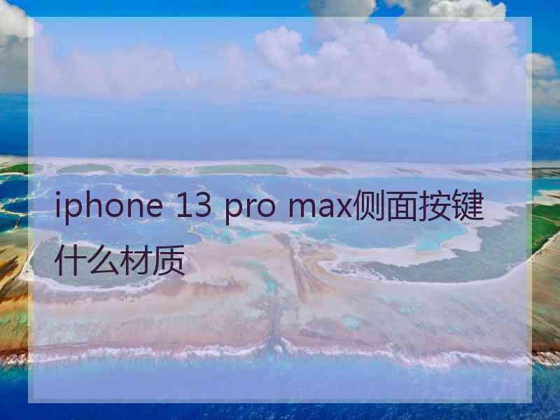 iphone 13 pro max侧面按键什么材质