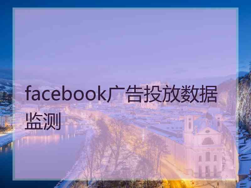 facebook广告投放数据监测