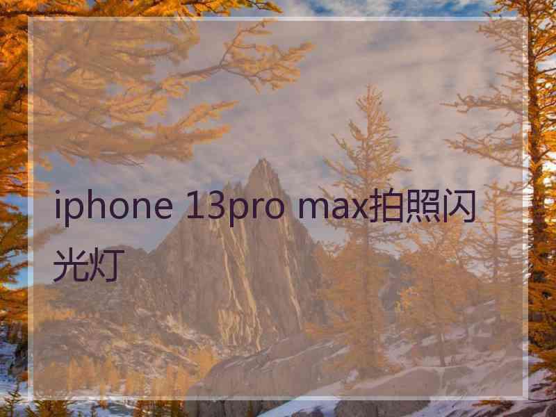 iphone 13pro max拍照闪光灯