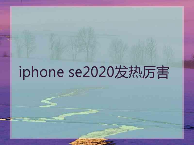 iphone se2020发热厉害