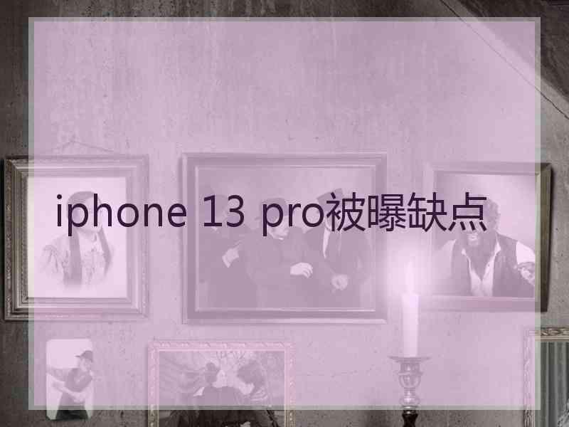 iphone 13 pro被曝缺点