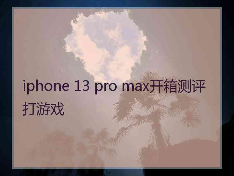 iphone 13 pro max开箱测评打游戏