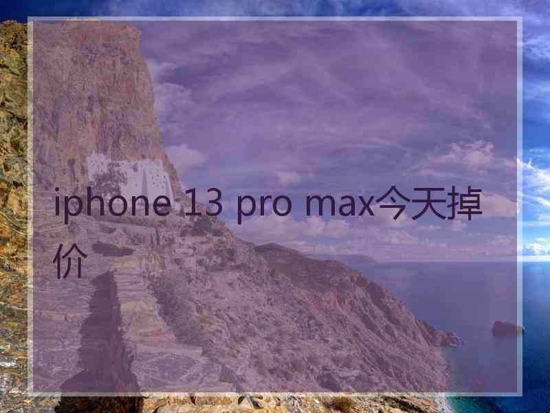 iphone 13 pro max今天掉价