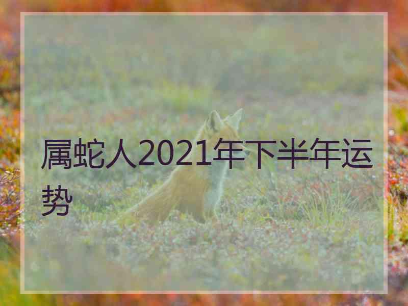 属蛇人2021年下半年运势