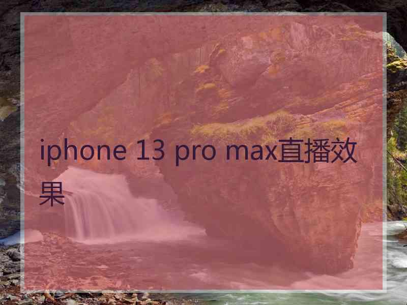 iphone 13 pro max直播效果