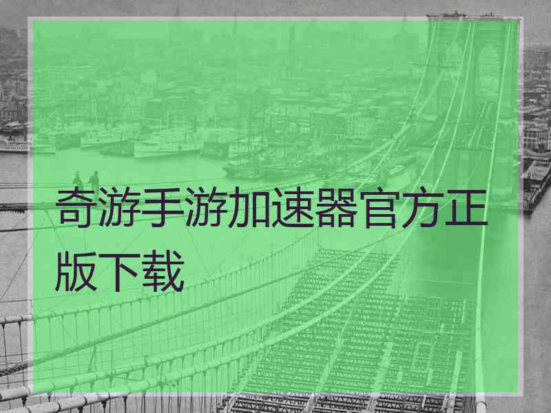 奇游手游加速器官方正版下载