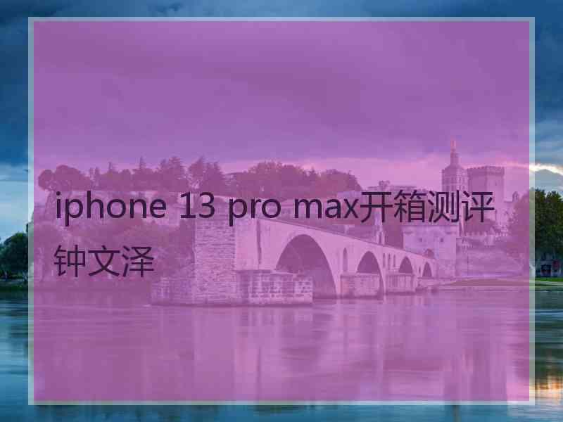 iphone 13 pro max开箱测评钟文泽