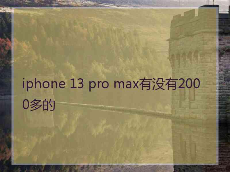 iphone 13 pro max有没有2000多的