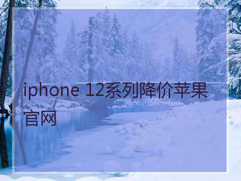 iphone 12系列降价苹果官网