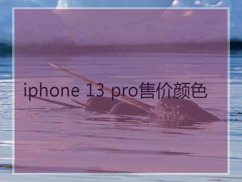 iphone 13 pro售价颜色