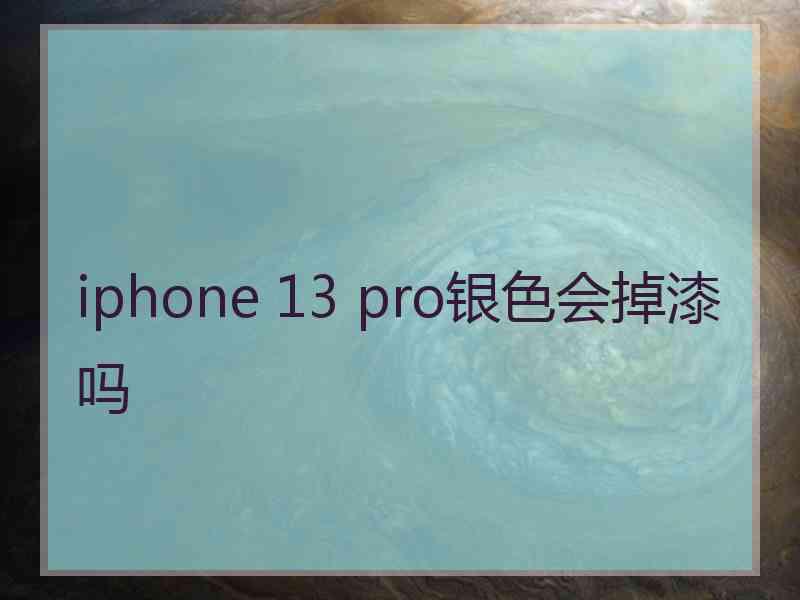 iphone 13 pro银色会掉漆吗