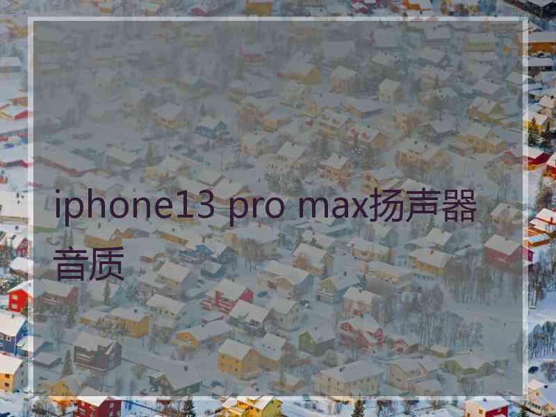 iphone13 pro max扬声器音质