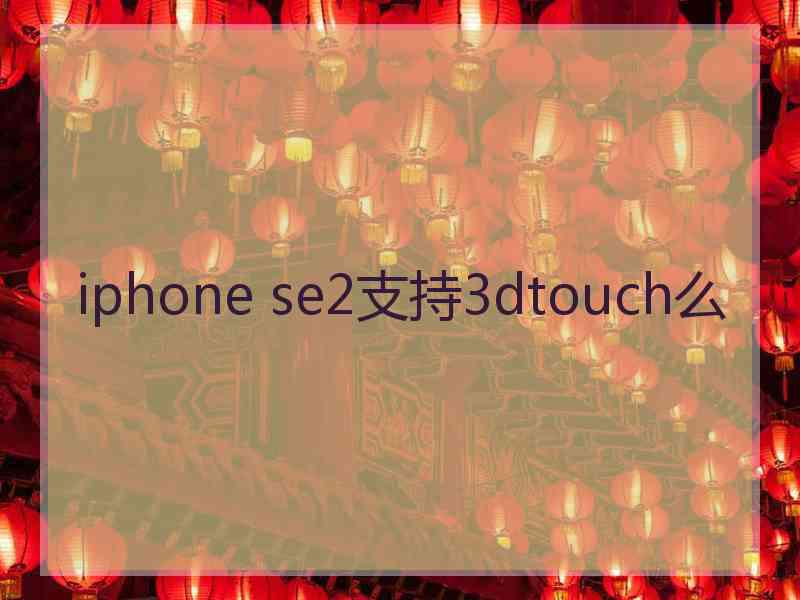 iphone se2支持3dtouch么