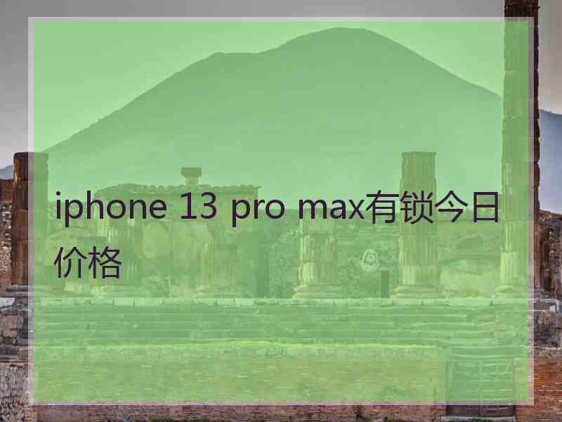 iphone 13 pro max有锁今日价格