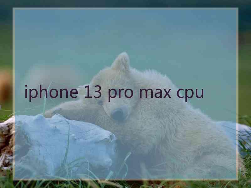 iphone 13 pro max cpu